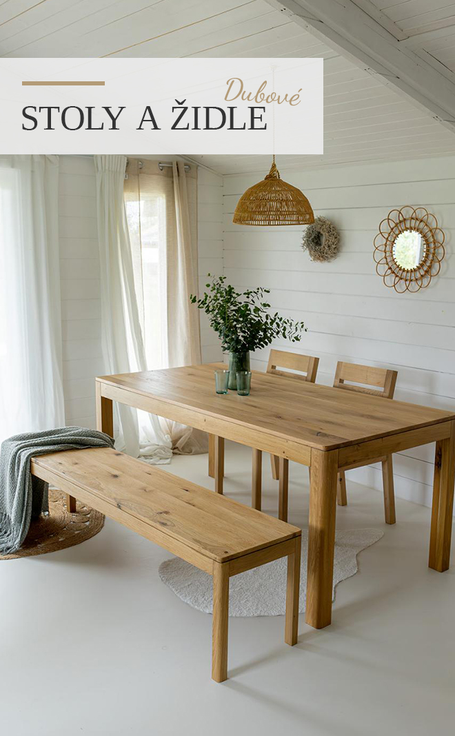 Banner - Dubové stoly a židle