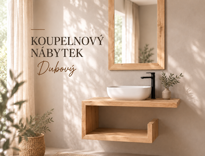 Banner - Dubový koupelnový nábytek