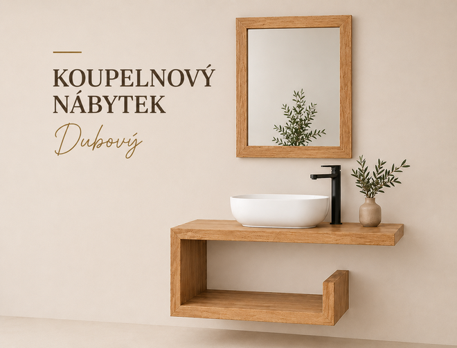Banner - Dubový koupelnový nábytek