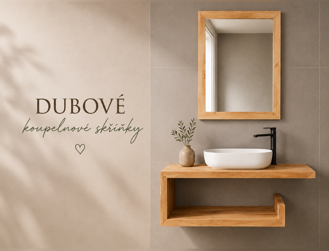 Banner - Dubový koupelnový nábytek