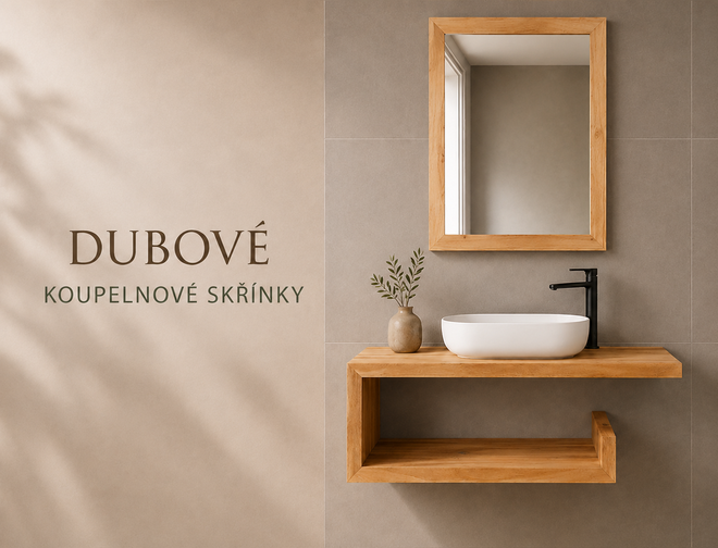 Banner - Dubový koupelnový nábytek