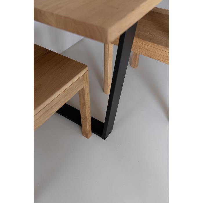 Dubový stůl s kovovou podnoží VIOLET 150 x 90