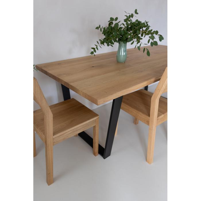 Dubový stůl s kovovou podnoží VIOLET