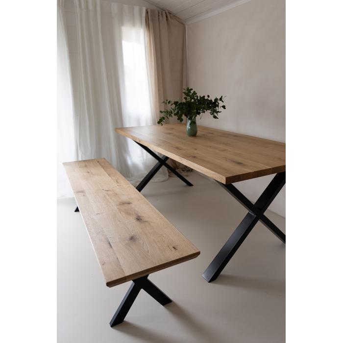 Dubový stůl s kovovou podnoží XENIA 150 x 90