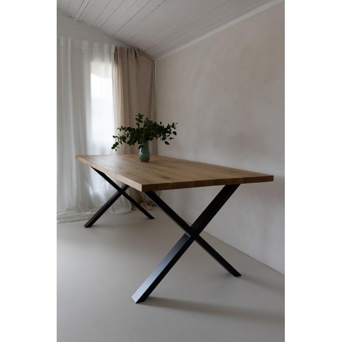 Dubový stůl s kovovou podnoží XENIA 150 x 90