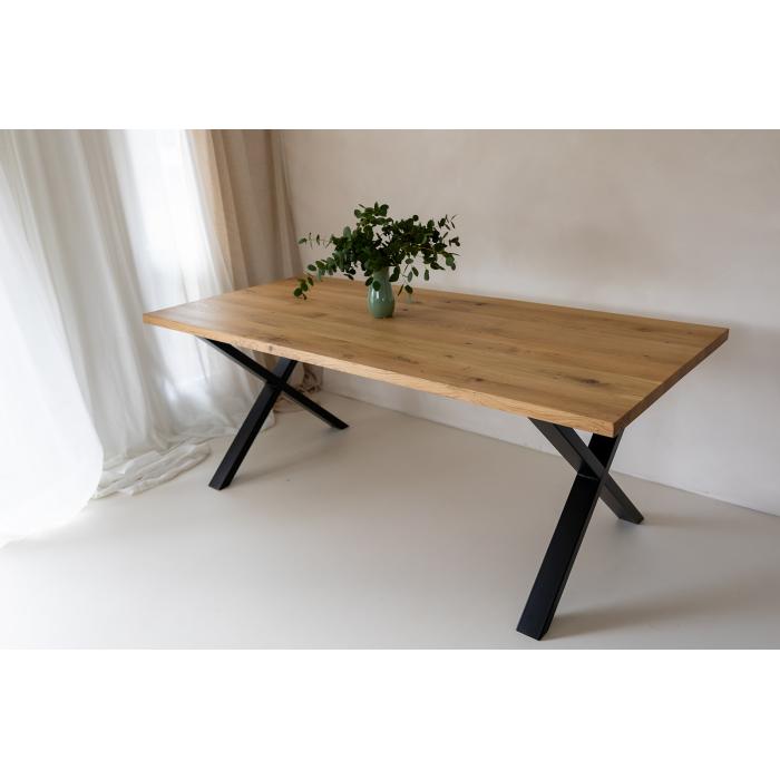 Dubový stůl s kovovou podnoží XENIA 200 x 90