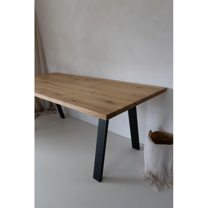 Dubový stůl s kovovou podnoží ADRIA 150 x 90