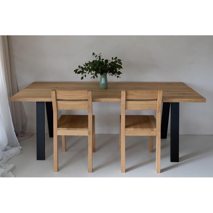 Dubový stůl s kovovou podnoží ADRIA