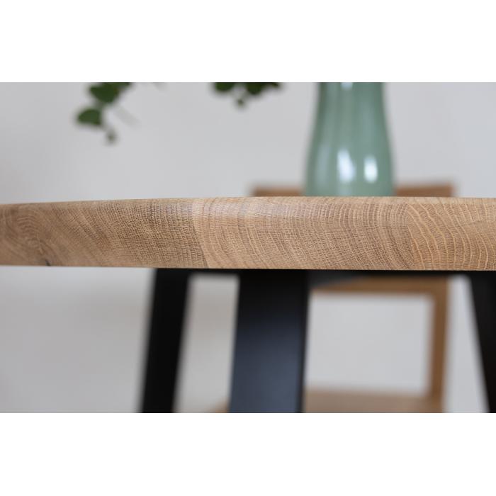 Dubový stůl s kovovou podnoží ROUND 80