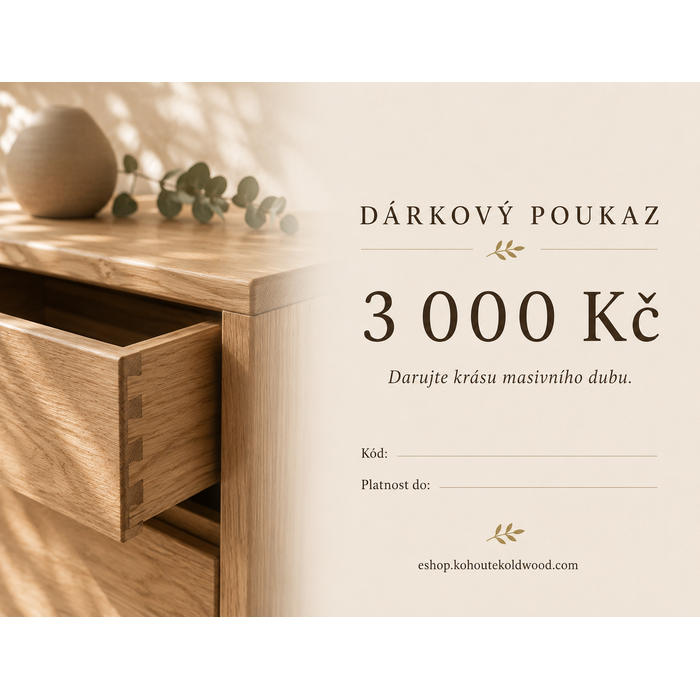 Dárkový poukaz v hodnotě 3 000 Kč