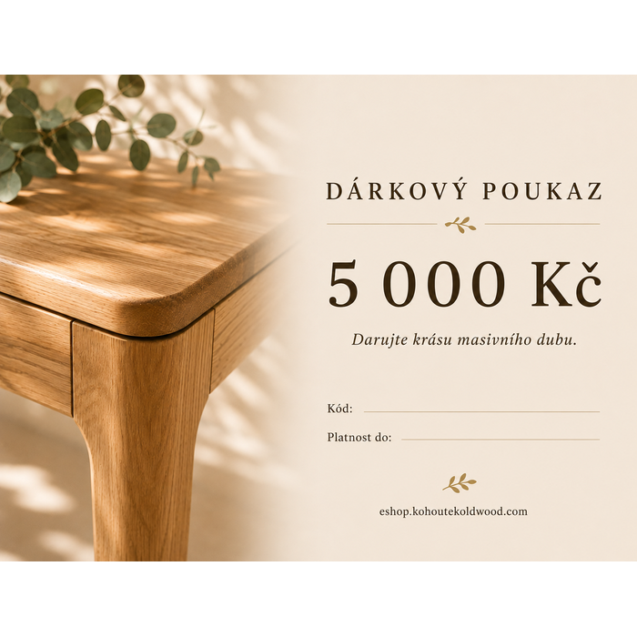 Dárkový poukaz v hodnotě 5 000 Kč